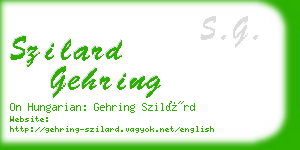 szilard gehring business card